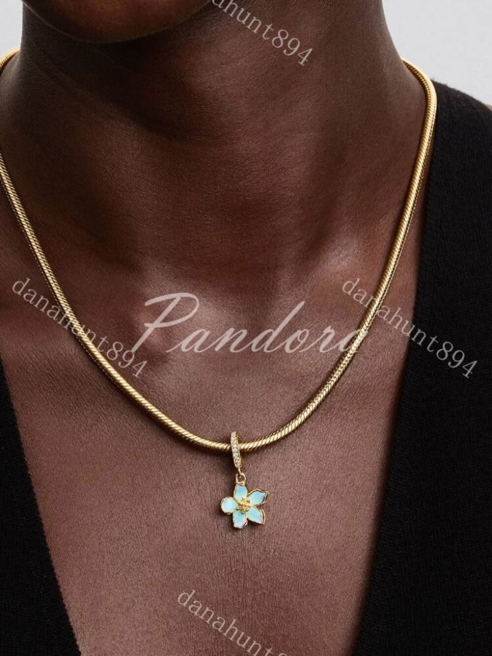 Pandora Blue Blossom Dangle Charm - Picture 3 of 5